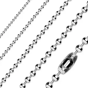 Lanț din oțel inox de culoare argintie, bile lucioase - Grosime: 1, 5 mm, Lungime: 410 mm imagine