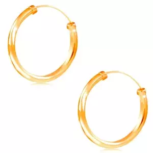 Cercei din aur de 14K - cercuri cu suprafața netedă și strălucitoare, 20mm imagine
