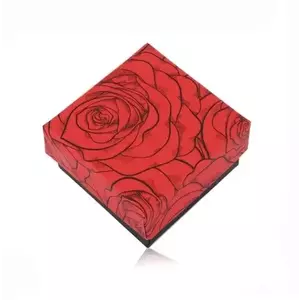 Cutie negru-roșu pentru două inele sau cercei - trandafiri înfloriți imagine
