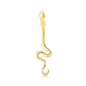 Piercing din aur 375 pentru buric - șarpe lucios cu coada ondulată imagine