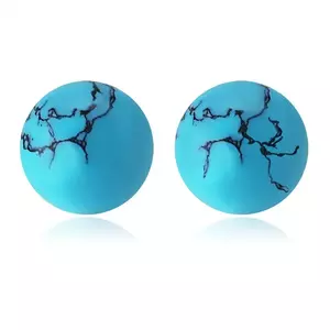 Cercei din aur 9K - o bilă turquoise cu suprafață netedă imagine