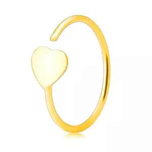 Piercing fals din aur galben de 14K - conturul unui inel terminat cu o inimă plată imagine