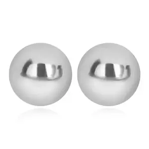 Cercei din argint 925 – emisferă simplă, suprafață lustruită în oglindă, 8 mm imagine