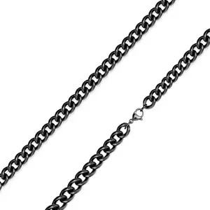 Lanț negru din oțel 316L – zale rotunde răsucite, tehnologie de acoperire PVD, 4 mm - Lungime: 485 mm imagine