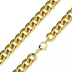 Lanț din oțel 316L – zale rotunde răsucite de culoare aurie, 10 mm - Lungime: 485 mm imagine