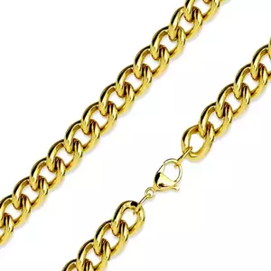 Lanț din oțel 316L – zale rotunde răsucite de culoare aurie, 8 mm - Lungime: 485 mm imagine