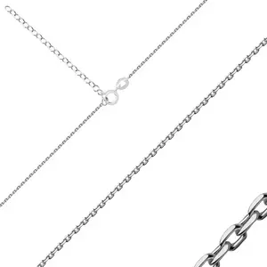 Lanț din argint 925 - verigi strălucitoare ovale, inel de arc, 1, 1 mm imagine
