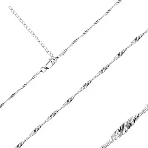Lanț din argint 925 - verigi ovale strălucitoare în spirală, 1, 7 mm imagine