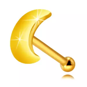 Piercing pentru nas în aur galben 9K - jumătate de lună lucioasă plată imagine