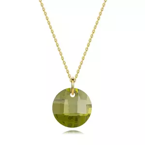 Colier din aur galben 585 - zircon verde, modele geometrice tăiate imagine