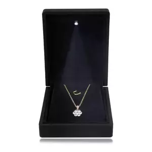 Cutie cadou pentru bijuterii cu LED - culoare negru mat, dreptunghiulară imagine