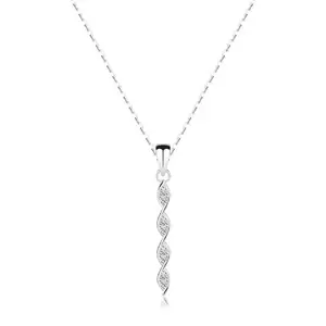 Colier din argint 925 - val cu zircon transparent răsucit în spirală imagine