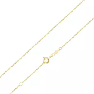Lanț din aur galben de 14K - verigi ovale bizotate unite vertical, 450 mm imagine