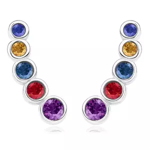 Cercei din argint 925 - arc cu cristale Swarovski colorate, cârlig afro imagine