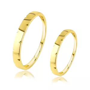Verighete din aur galben de 14K - mici crestături triunghiulare - Marime inel: 49 imagine