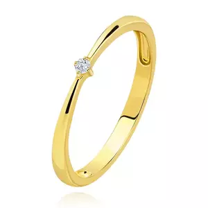 Inel din aur galben de 14K - diamant rotund, 1, 7 mm - Marime inel: 49 imagine