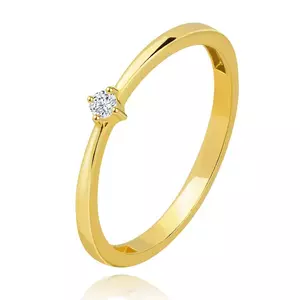 Inel din aur galben 585 - diamant rotund în relief, 2, 25 mm - Marime inel: 49 imagine