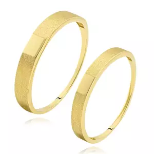 Verighete din aur galben de 14K - dreptunghi lucios, umeri satinați - Marime inel: 49 imagine