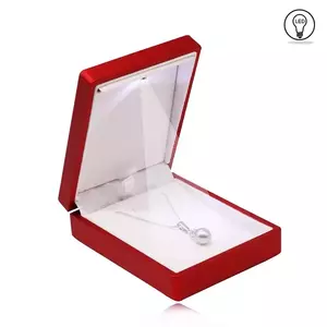 Cutie cadou pentru bijuterii LED - culoare roșu mat, dreptunghi imagine