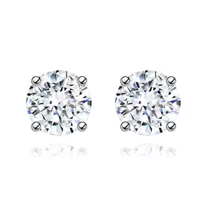 Cercei din argint 925 - zirconiu transparent cu reflexii colorate imagine