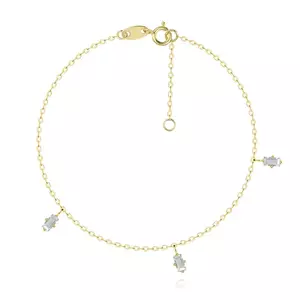 Brățară din aur galben de 14K - topaz albastru natural în formă dreptunghiulară imagine