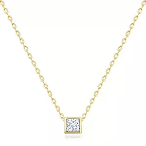 Colier din aur galben de 14K - zar mic cu zirconiu unghiular transparent imagine