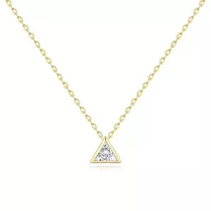 Colier din aur galben de 14K - triunghi mic cu zircon clar imagine