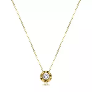 Colier din aur galben de 14K - rotund clar strălucitor, margine ondulată imagine