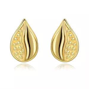 Cercei din aur de 14K în formă de lacrimă cu design punctat imagine