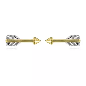 Cercei din aur de 14K în formă de săgeată în design combinat imagine