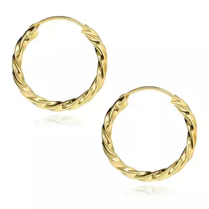 Cercei de aur din aur de 14K cu efect de cerc spiralat imagine