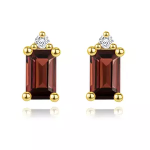 Cercei din aur de 14K cu granat și diamant imagine