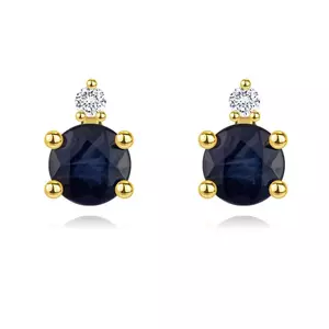 Cercei din aur de 14K cu safir și zircon clar imagine