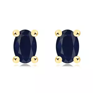 Cercei din aur de 14K cu safir natural oval imagine