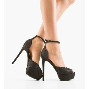 Sandale cu toc Golena Negre imagine