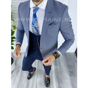 Sacou barbati bleumarin slim fit B5284 N7-3.1 imagine