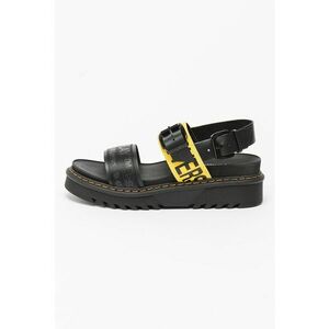 Sandale wedge de piele cu insertii textile Adel imagine