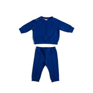 Set de bluza cu decolteu la baza gatului si pantaloni de trening imagine