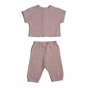 Set de tricou de bumbac organic si pantaloni lungi cu strasuri imagine