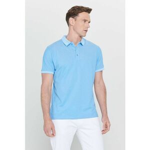 Tricou polo slim fit cu fenta cu nasturi imagine