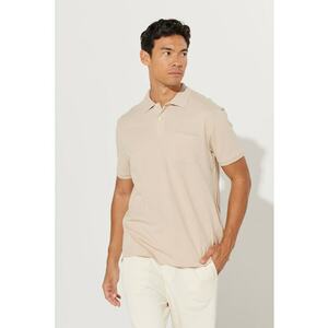 Tricou polo de bumbac pique cu buzunar pe piept imagine