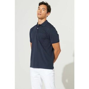 Tricou polo de bumbac pique cu buzunar pe piept imagine