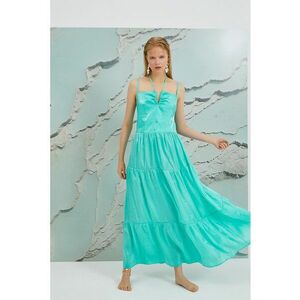 Rochie maxi evazata din amestec de lyocell imagine