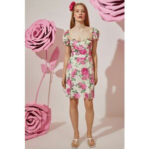 Rochie evazata cu imprimeu floral imagine
