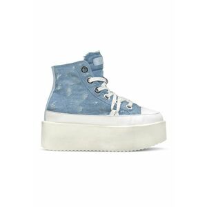 Tenisi din denim cu talpa flatform imagine