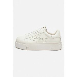 Pantofi sport flatform de piele cu logo cu perforatii Santana imagine