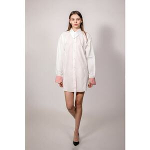 Rochie-camasa de bumbac cu model in dungi imagine