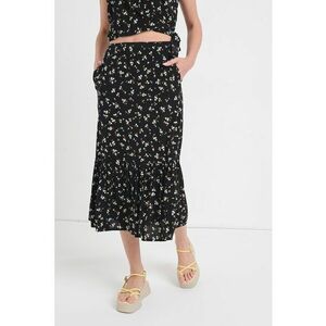 Fusta midi cu model floral si buzunare laterale imagine
