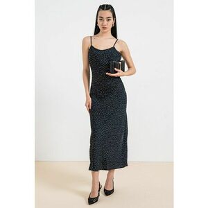 Rochie midi cu buline si slit lateral imagine