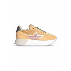 Pantofi sport wedge cu garnituri de piele imagine